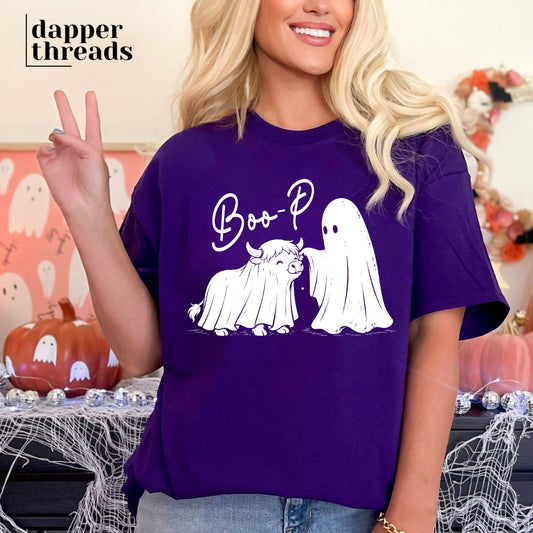 Boo-p Highland Cow Ghosts Tee