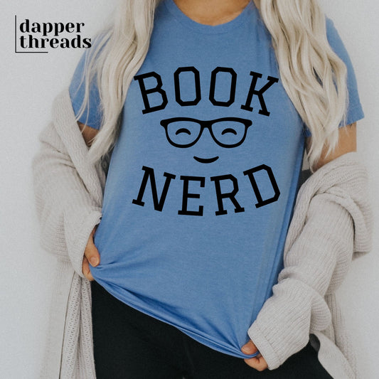 Book Nerd Glasses Tee