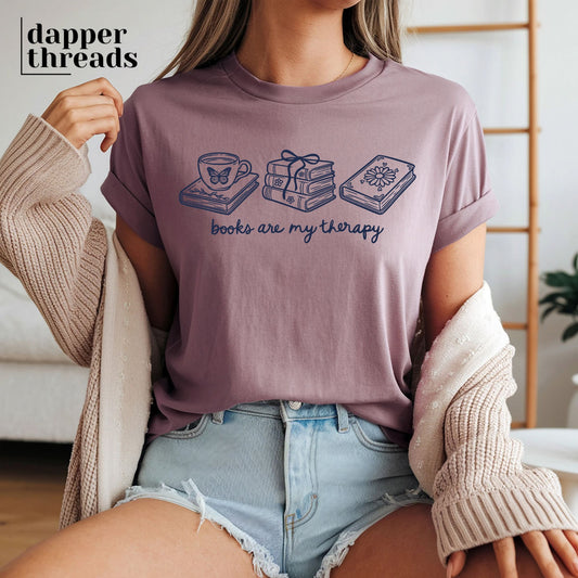 Books Are My Therapy Tee