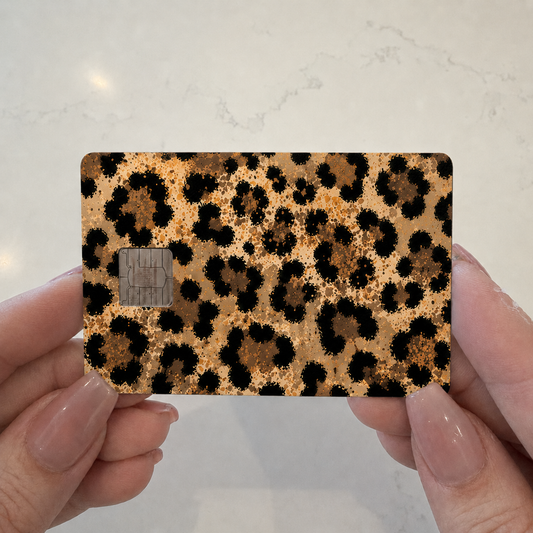 Faux Glitter Leopard Spots Credit Card Skin