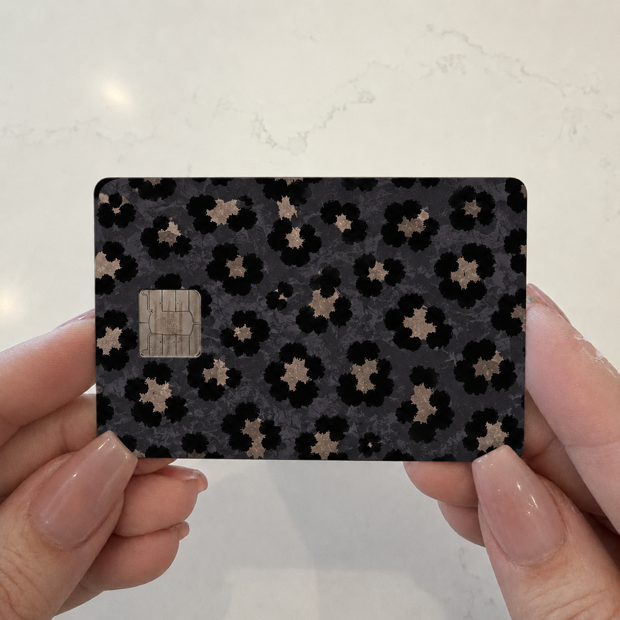 Black and Gold Leopard Spots Credit Card Skin
