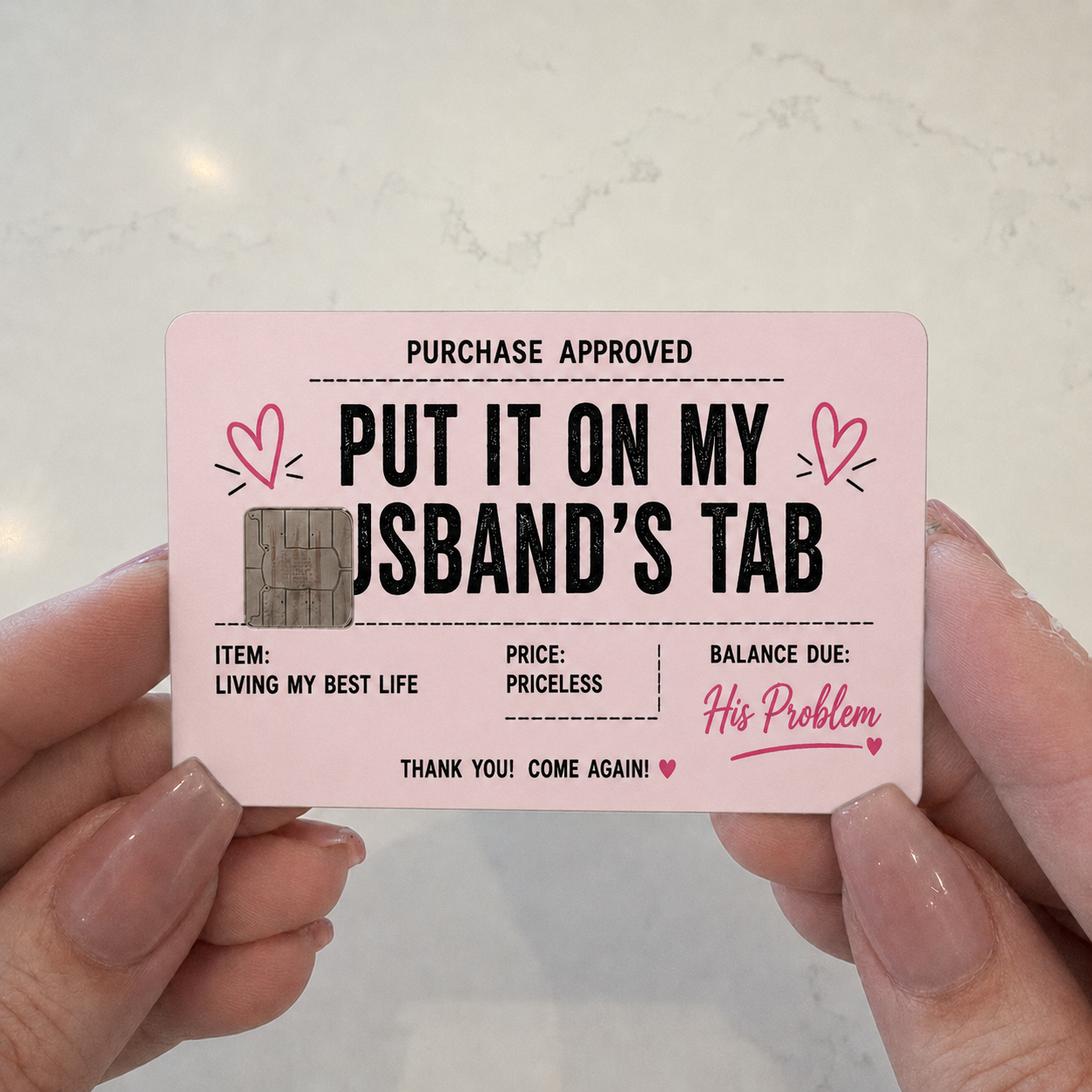Put It On My Husband's Tab Credit Card Skin
