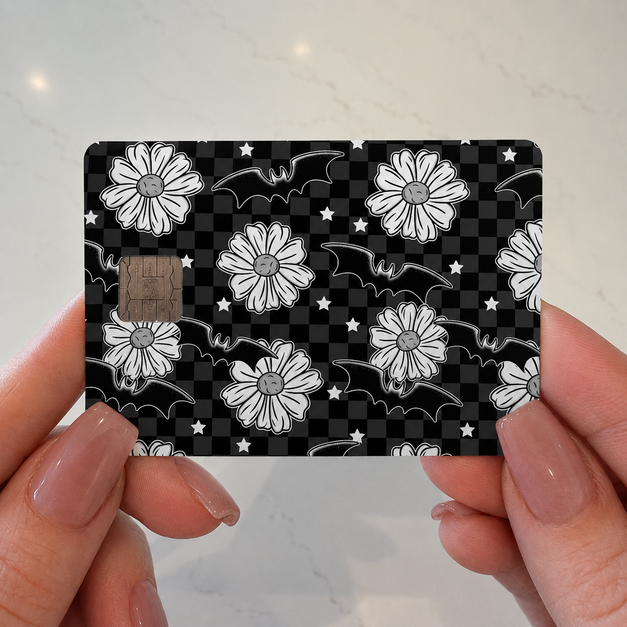 Goth Florals and Bats Credit Card Skin - FREE SHIPPING