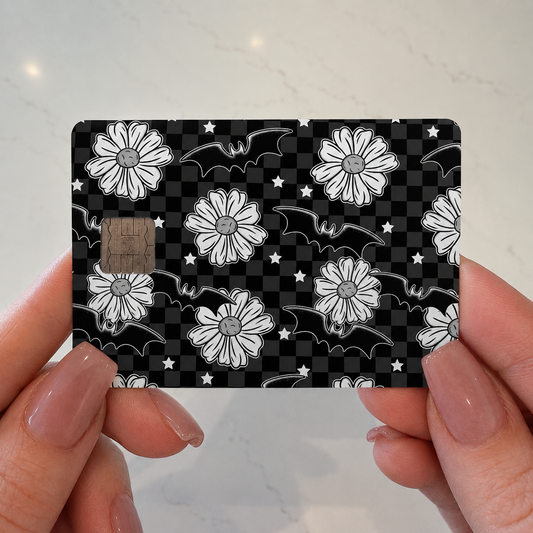 Goth Florals and Bats Credit Card Skin - FREE SHIPPING