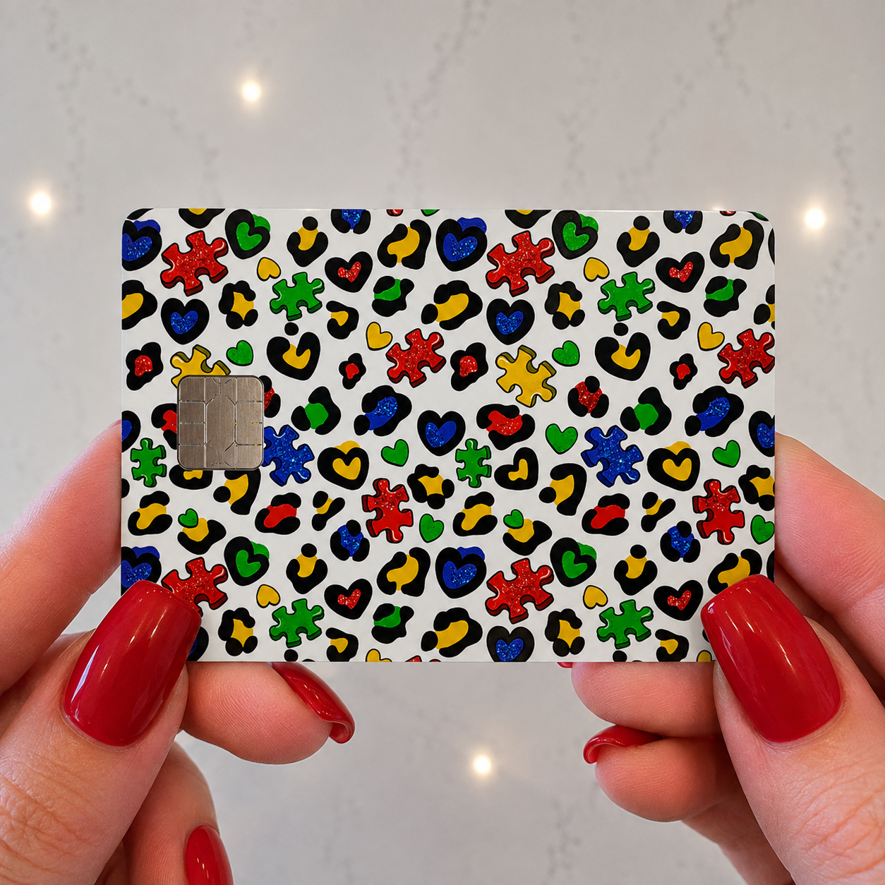 Leopard Autism Support Credit Card Skin - FREE SHIPPING