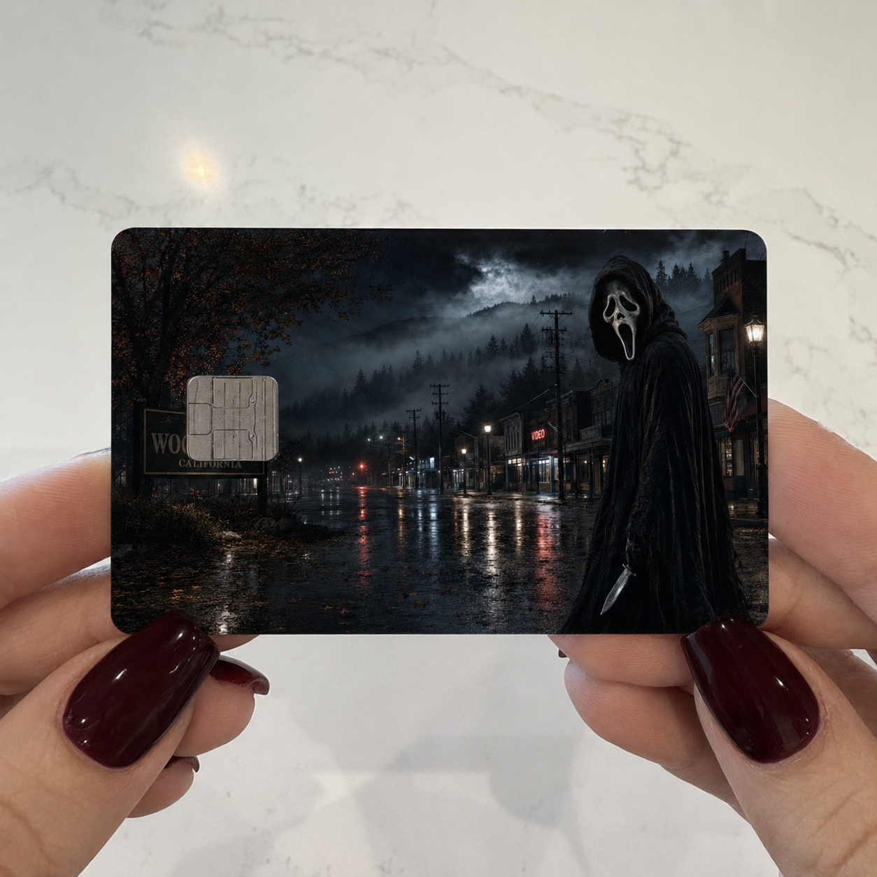 Ghostface Welcome to Woodsboro Credit Card Skin - FREE SHIPPING