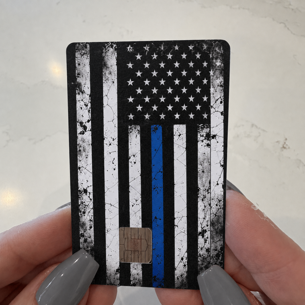 Thin Blue Line Flag Credit Card Skin - FREE SHIPPING