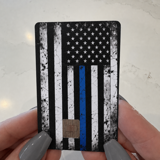 Thin Blue Line Flag Credit Card Skin - FREE SHIPPING