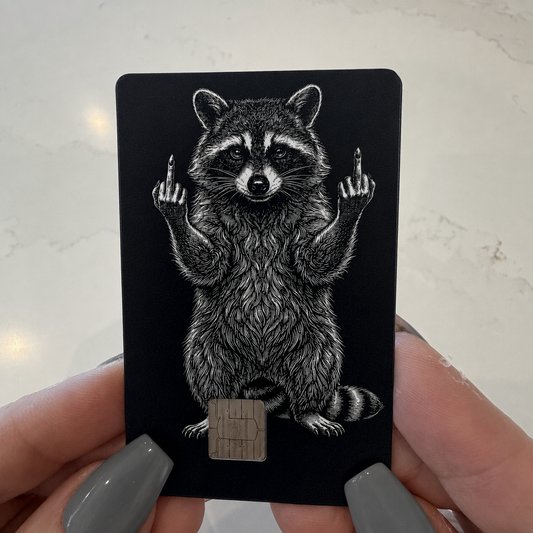 Raccoon Middle Finger Credit Card Skin - FREE SHIPPING