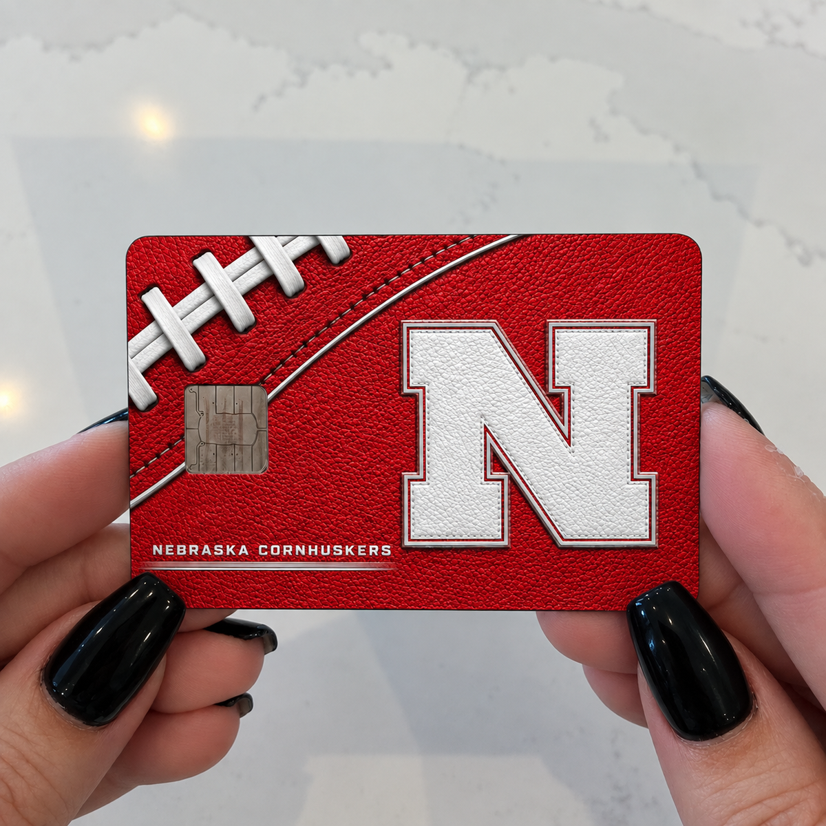 Nebraska Red and White College Football Credit Card Skin