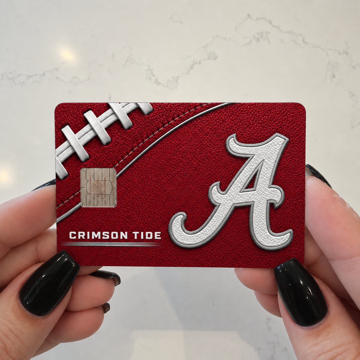 Alabama Crimson and White College Football Credit Card Skin