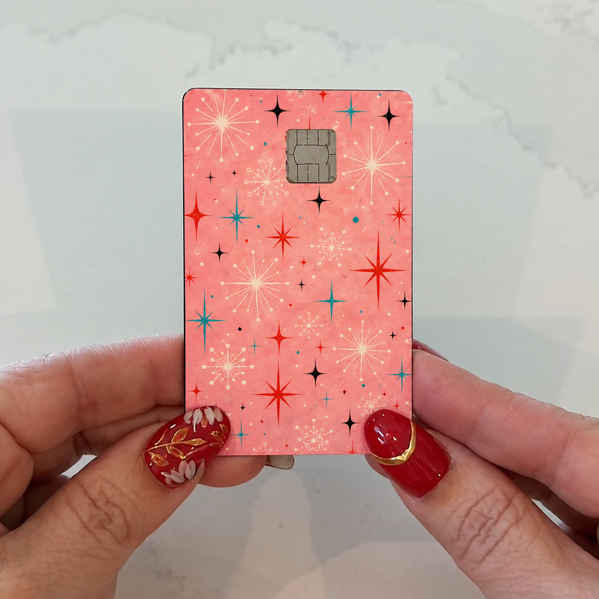 Vintage Pink Christmas Credit Card Skin