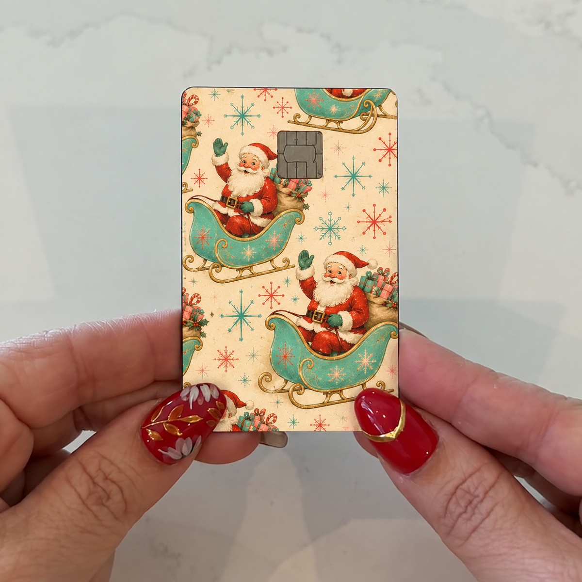 Vintage Santa Sleigh Credit Card Skin