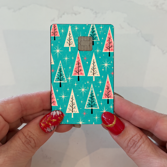 Vintage Multi Colored Christmas Tree Credit Card Skin