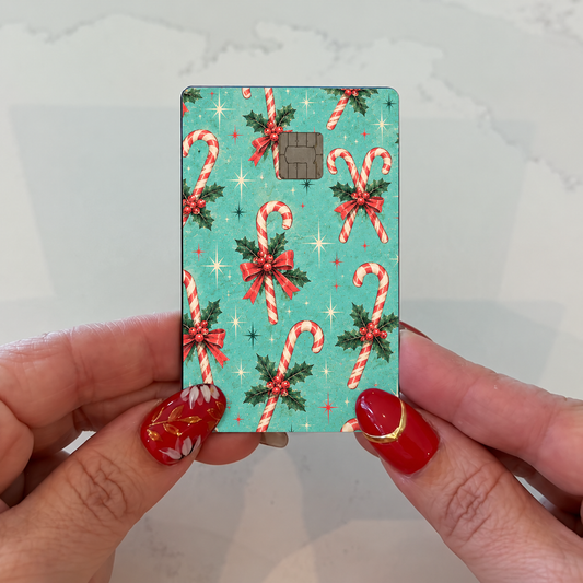 Vintage Candy Canes Credit Card Skin