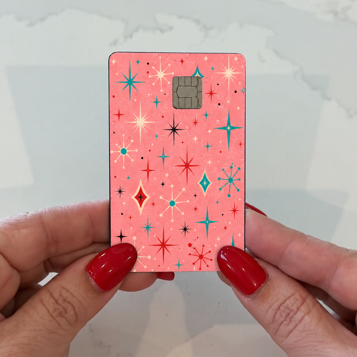 Retro Christmas Snow Credit Card Skin