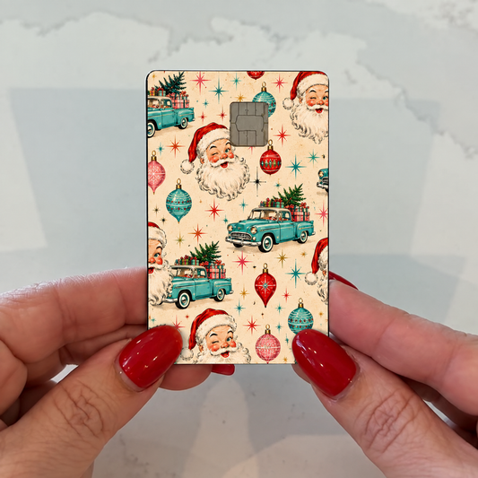 Vintage Christmas Truck Credit Card Skin
