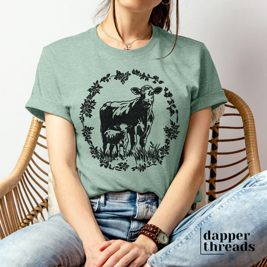 Cows Wreath Tee
