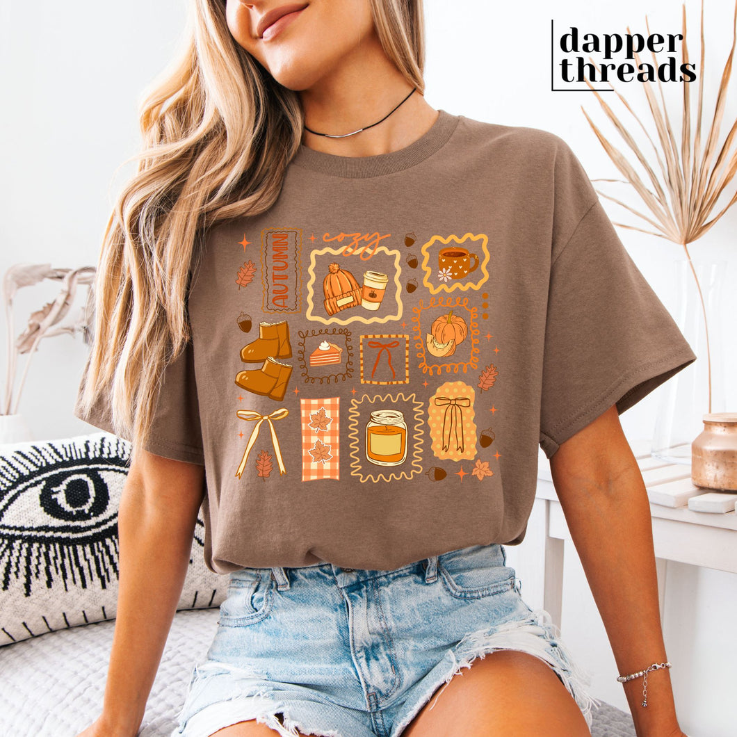 Cozy Autumn Stamps Tee