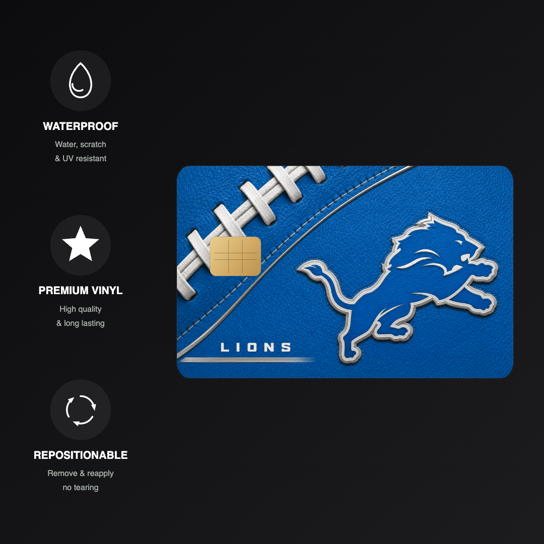 Lions Football Credit Card Skin - FREE SHIPPING