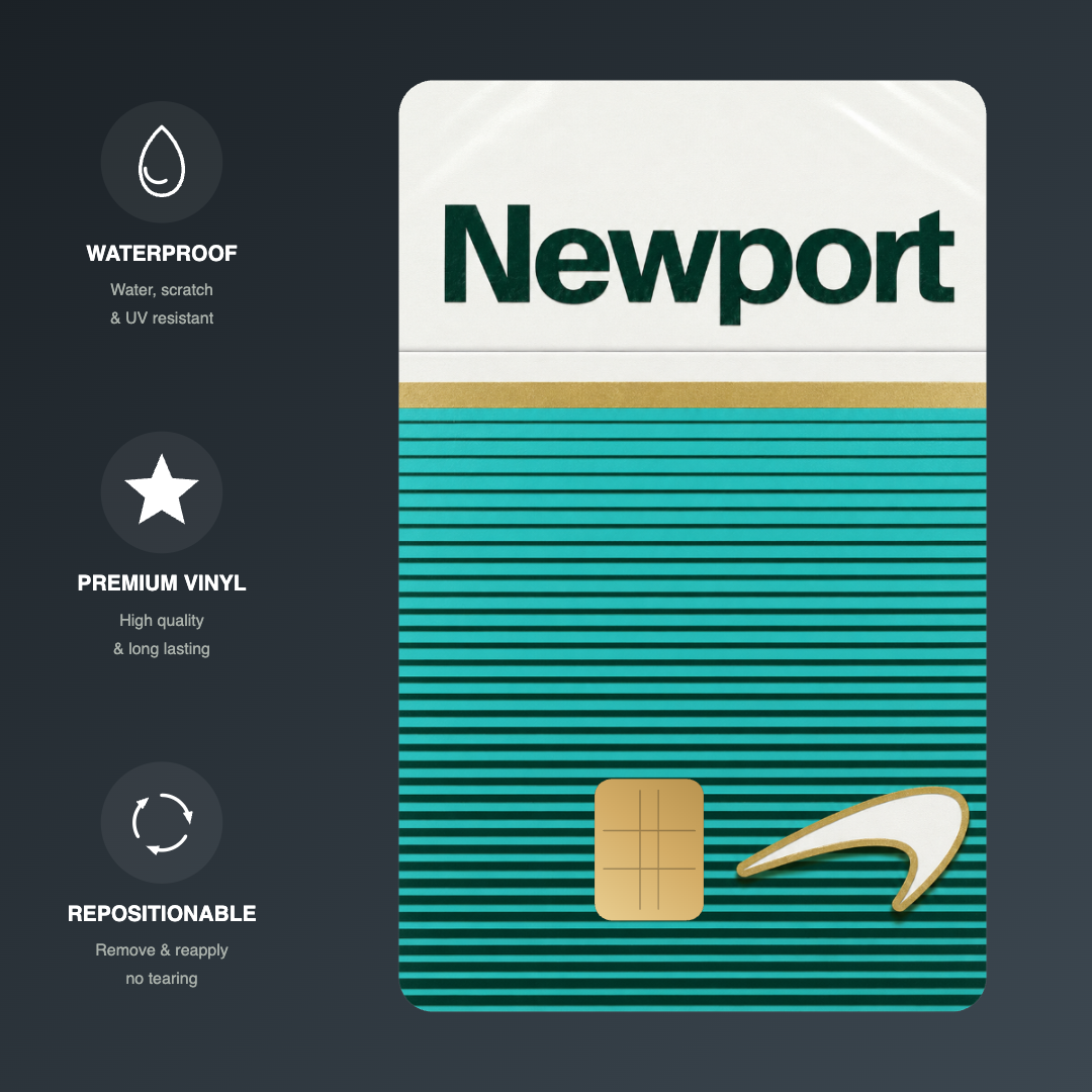 Newport Cigarette Credit Card Skin - FREE SHIPPING