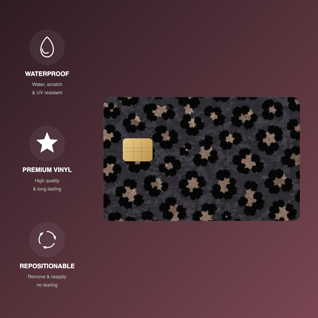 Black and Gold Leopard Spots Credit Card Skin