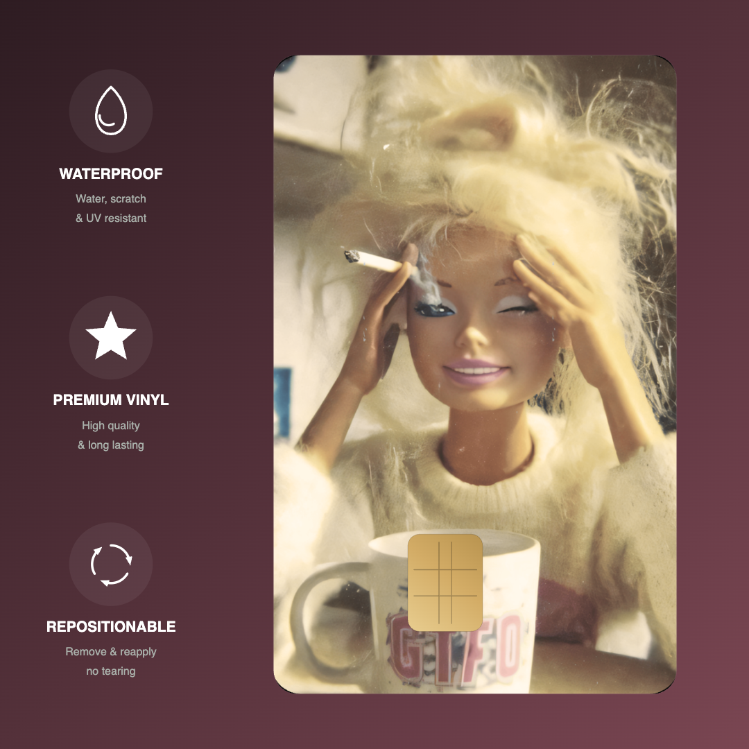 Stressed Mama Barbie Doll Credit Card Skin - FREE SHIPPING