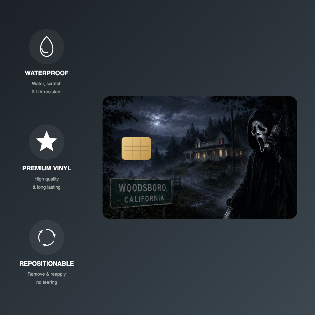 Ghostface Halloween Credit Card Skin - FREE SHIPPING