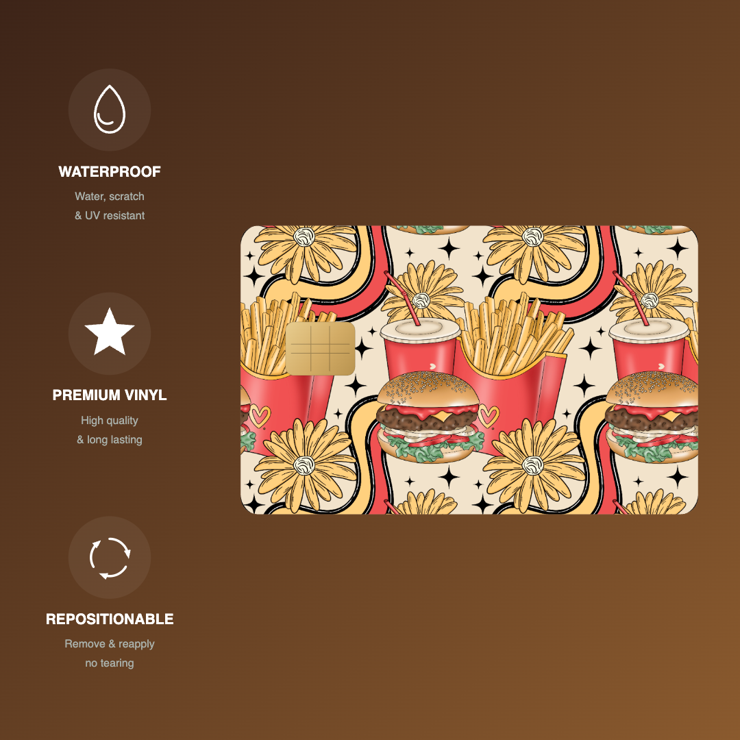 Retro Fast Food Credit Card Skin - FREE SHIPPING