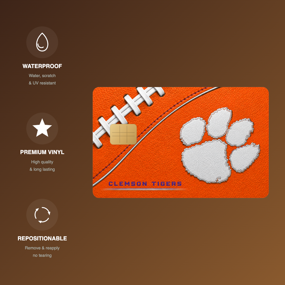 Clemson College Football Credit Card Skin