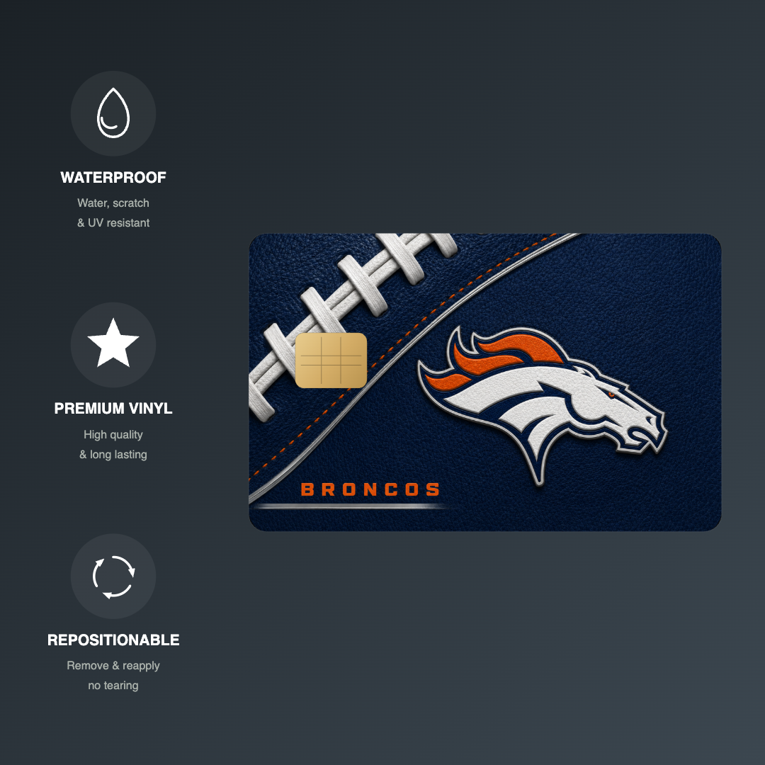 Broncos Football Credit Card Skin - FREE SHIPPING