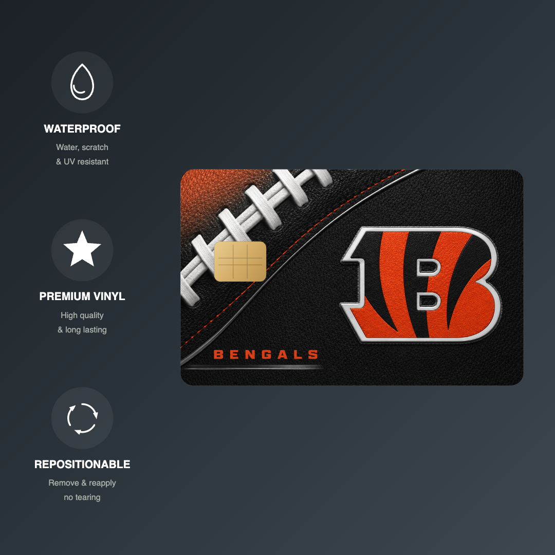 Bengals Football Credit Card Skin - FREE SHIPPING