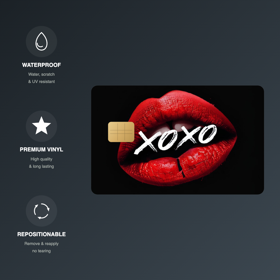 xoxo Lips Credit Card Skin - FREE SHIPPING