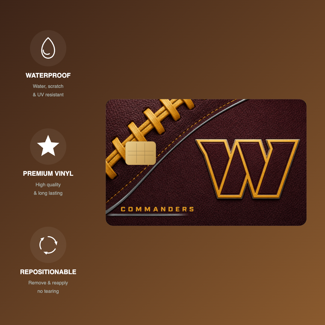 Commanders Football Credit Card Skin - FREE SHIPPING