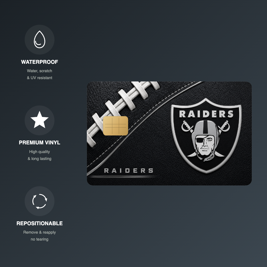 Raiders Football Credit Card Skin - FREE SHIPPING