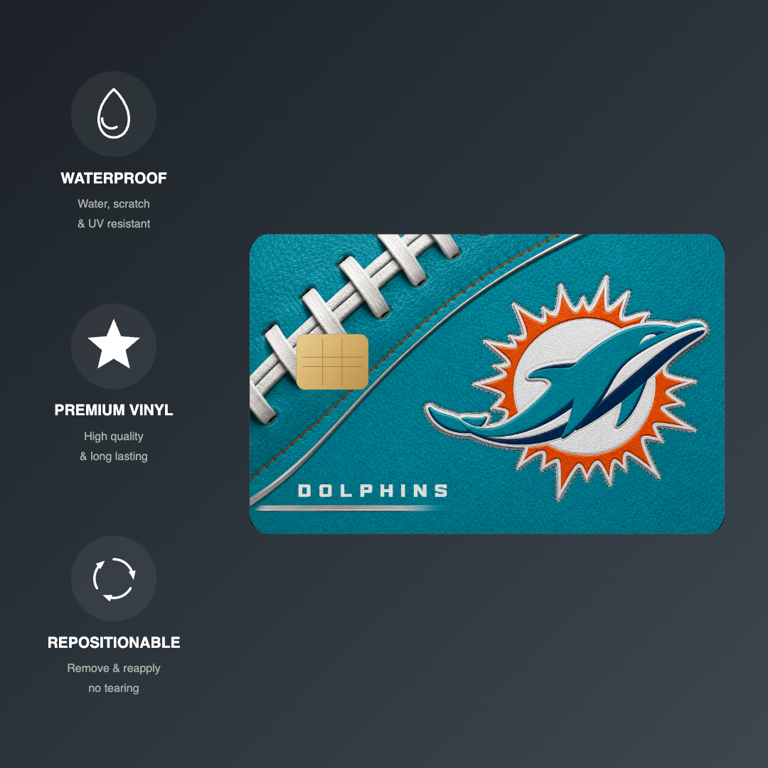 Dolphins Football Credit Card Skin - FREE SHIPPING