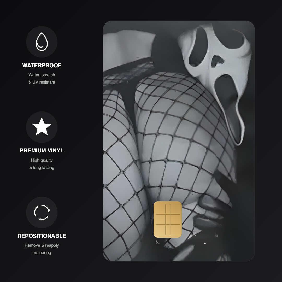 Ghostface Halloween Credit Card Skin - FREE SHIPPING