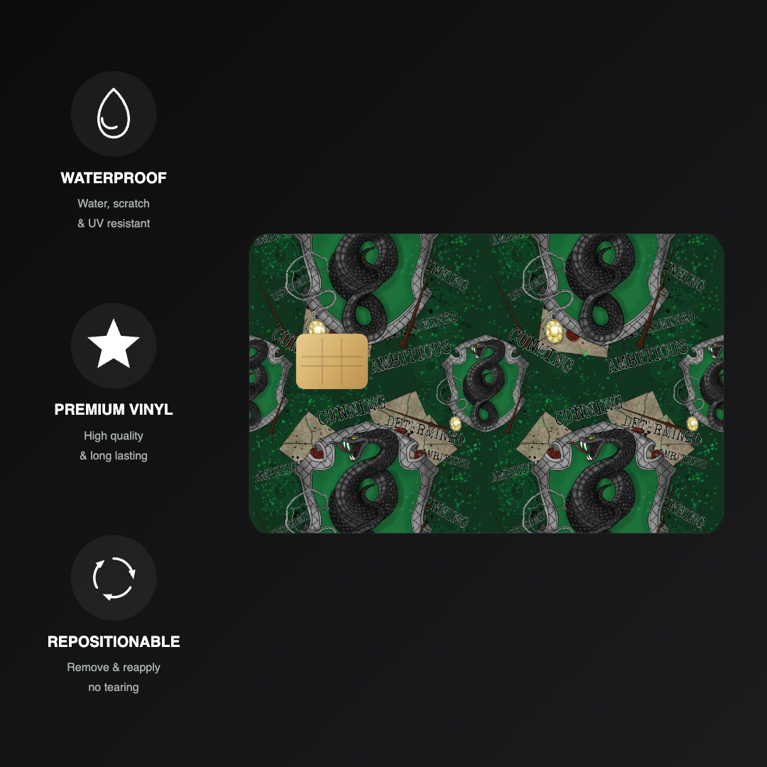 Harry Potter Slytherin Credit Card Skin - FREE SHIPPING
