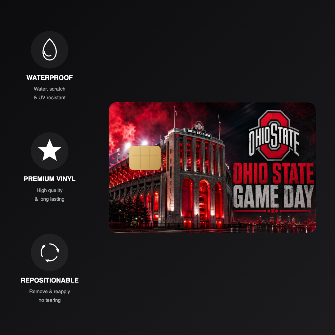 Ohio State Gameday Credit Card Skin - FREE SHIPPING