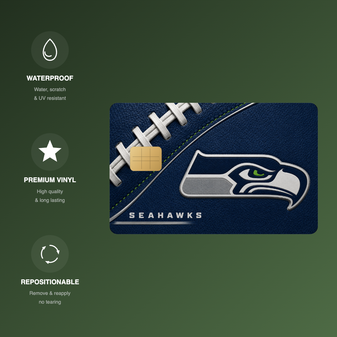 Seahawks Football Credit Card Skin - FREE SHIPPING