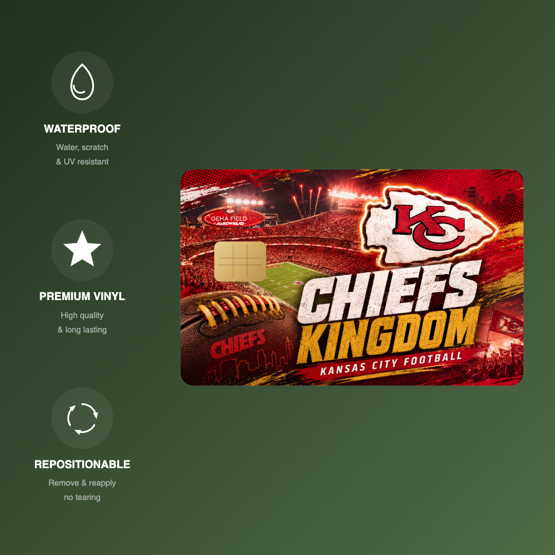 Chiefs Kingdom Credit Card Skin - FREE SHIPPING