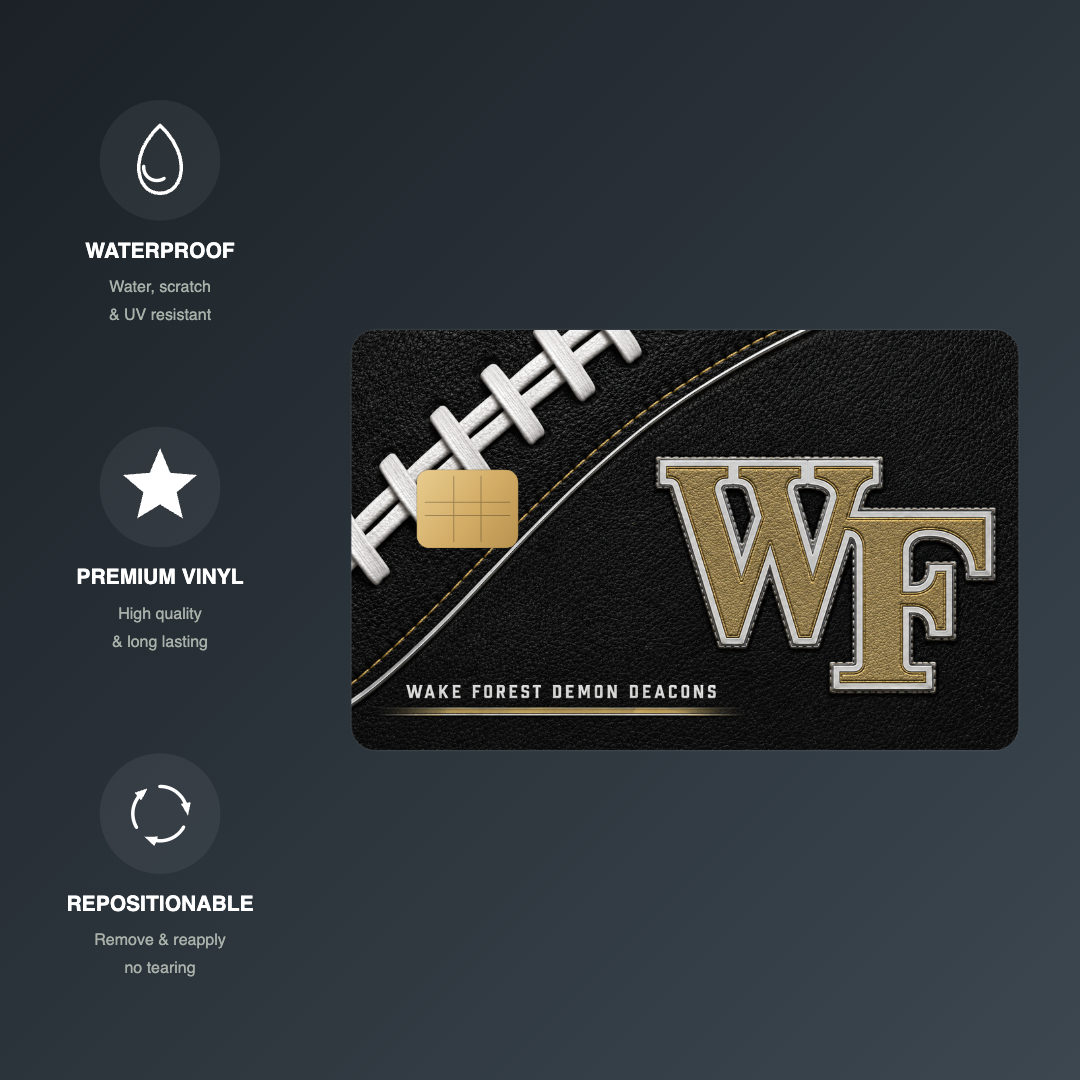 Wake Forest College Football Credit Card Skin