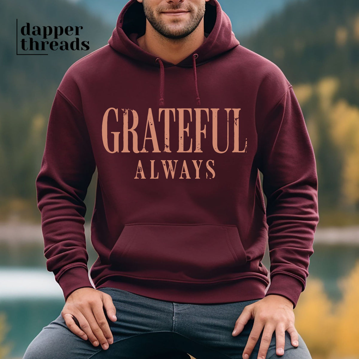 Distressed Grateful Always Hoodie