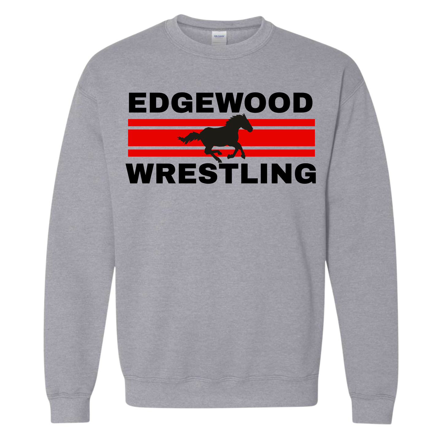 Edgewood Wrestling Black Mustang Sweatshirt
