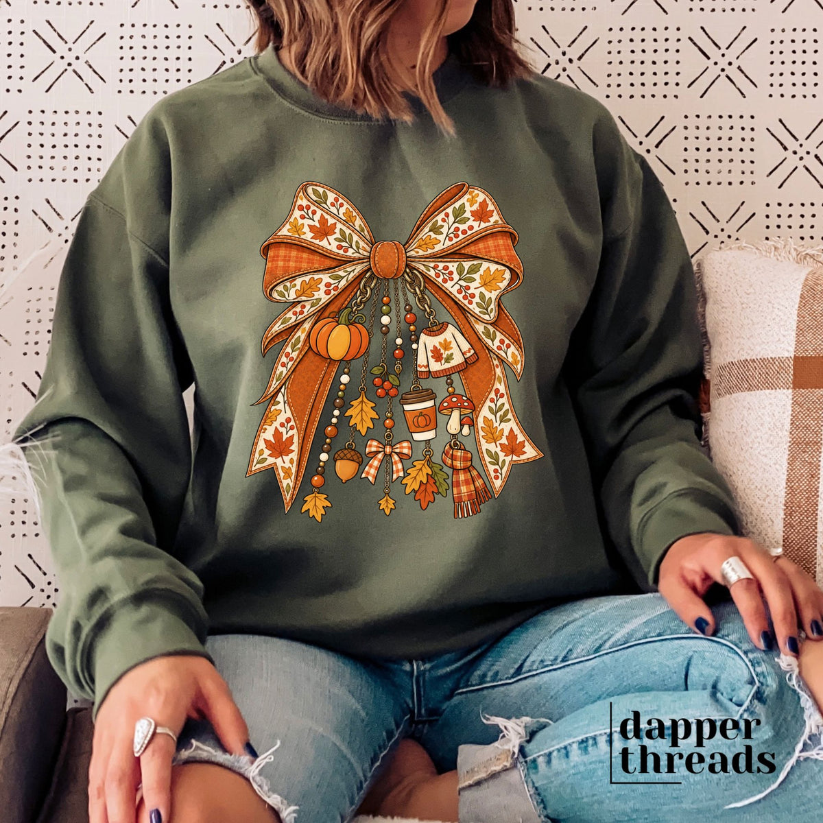 Fall Bow Charms Sweatshirt