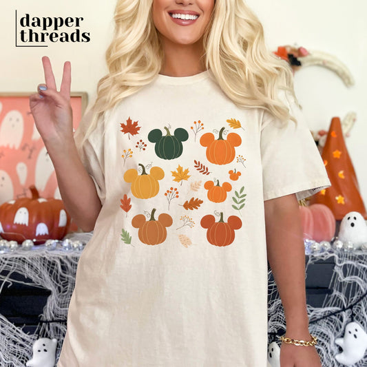 Fall Mouse Head Pumpkins Tee