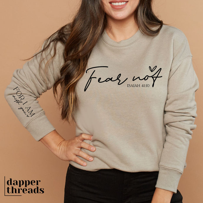 Fear Not For I Am With You With Sleeve Accent Long-Sleeve Tee