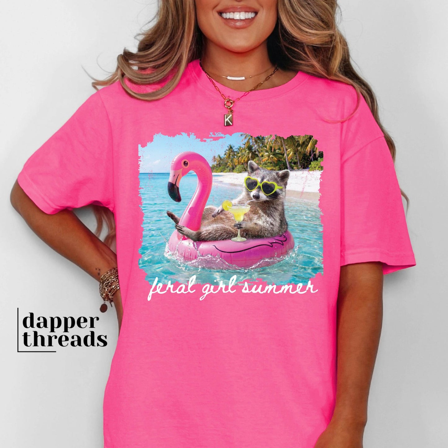 Feral Girl Summer Racoon Tee