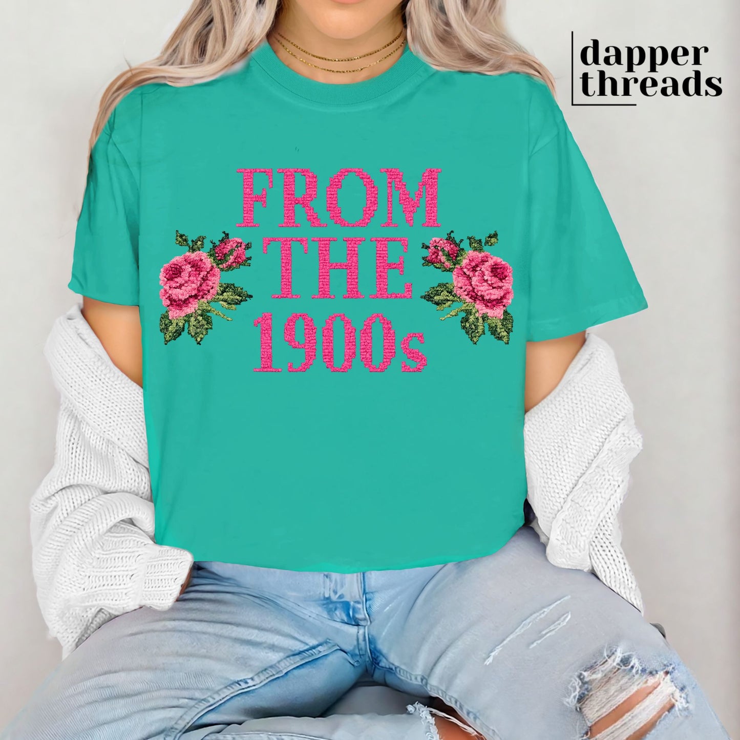 From The 1900s Faux Cross Stitch Tee