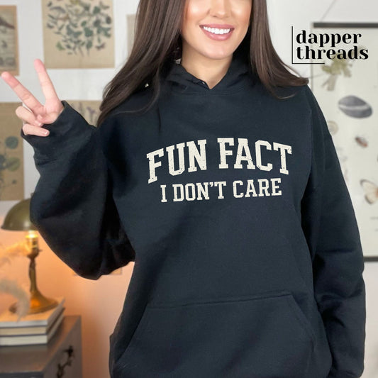 Fun Fact I Don't Care Athletic Hoodie